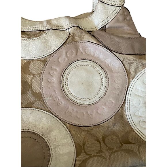 Vintage Coach Patchwork Purse Double Strap Shoulder Bag Luxury Formal Designer - Picture 4 of 16